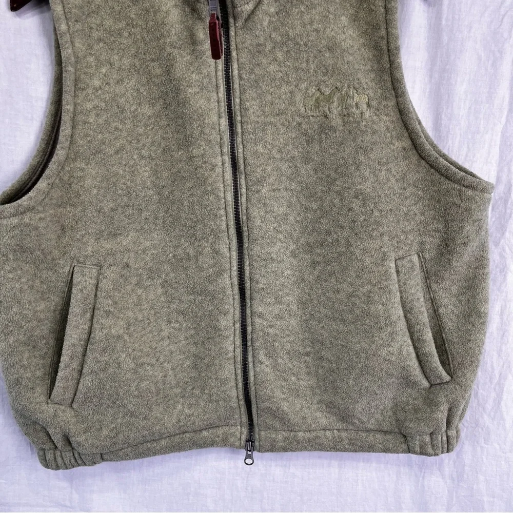Outback Trading Summit Vest Mens Medium Heathered Green Fleece Full Zip Western